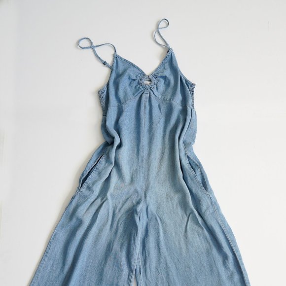 Coco + Jaimeson Blue Cotton Jumpsuit - Picture 1 of 4